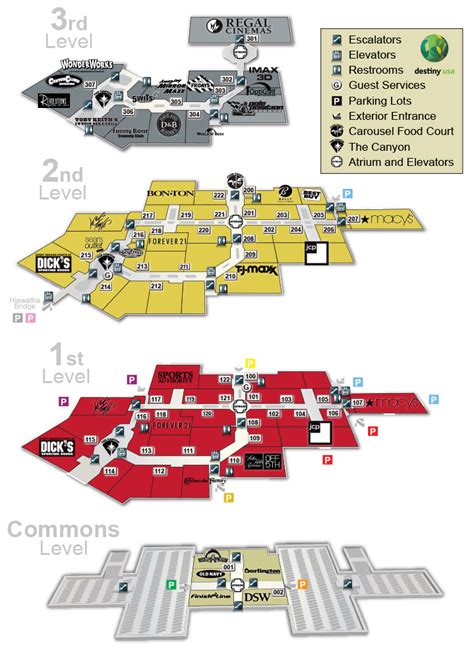 map of destiny usa mall.